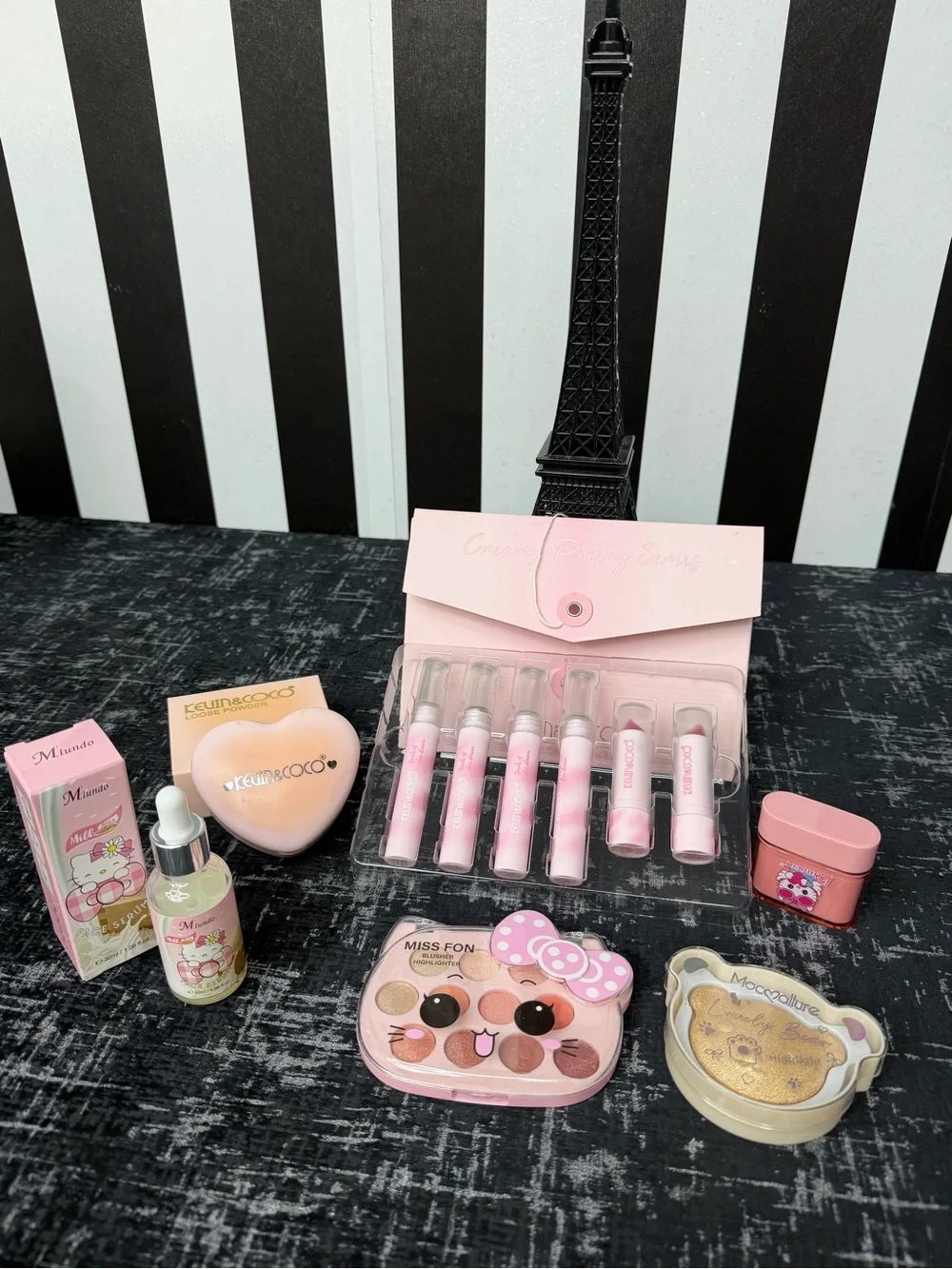 Pink Makeup Set — Assorted Lip Tints & Face Powders